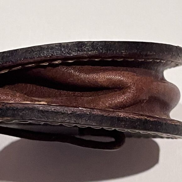 Vintage Sweden Nils Hörk Brass Pewter Snus Dosa Snuff Can Leather Carrying Case - Picture 4 of 16